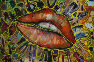 Titolo-Lips-cm.-90x60-collage-olio-su-tela-tecnica-mista
